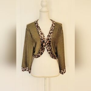 Metallic & Animal Print Shrug